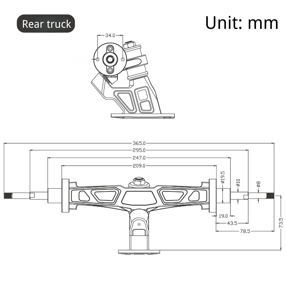 MEEPO CNC 10.5'' TRUCK FOR ALL TERRAIN BOARD